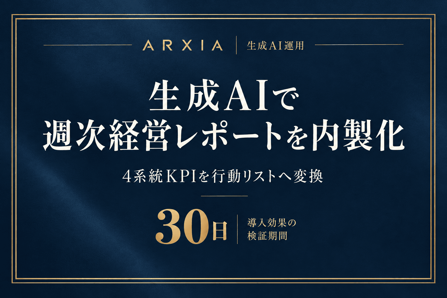 生成AI運用|生成AIで週次経営レポートを内製化