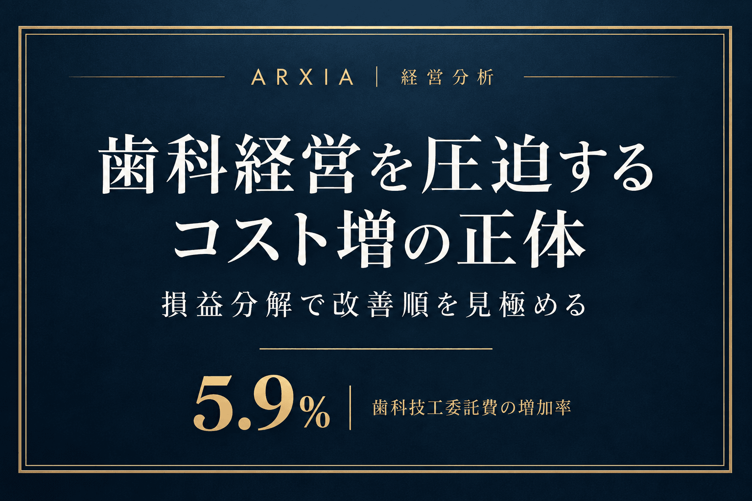 経営分析|歯科経営を圧迫するコスト増の正体